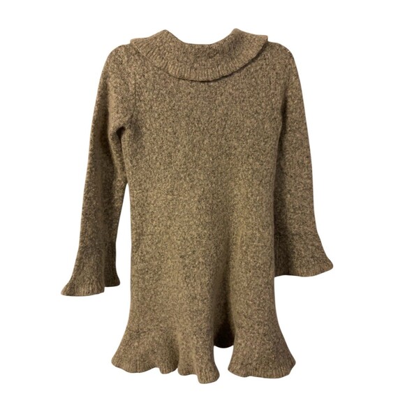 Susan Bristol Partial Wool Ruffle Grey Sweater Jacket Womens Size Small - Picture 3 of 7